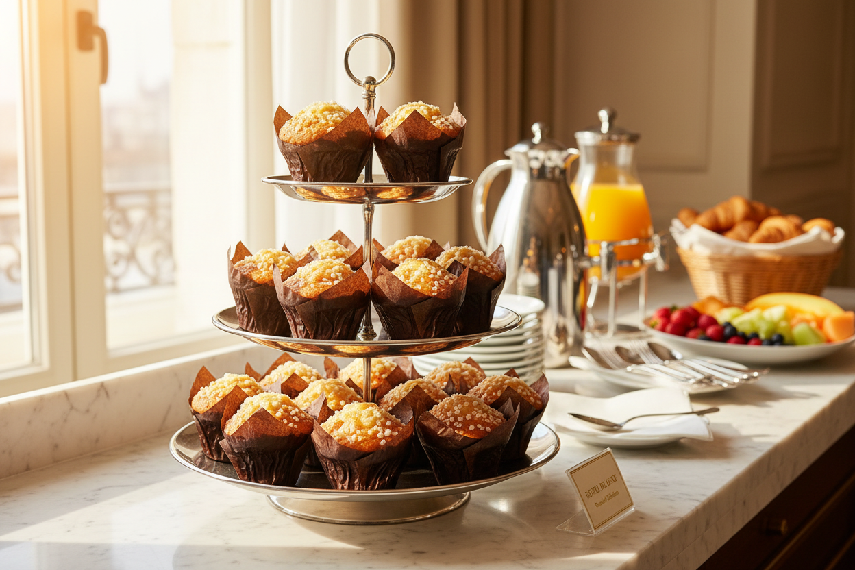 Tulipe Big Apricot en buffet desayuno hotel premium