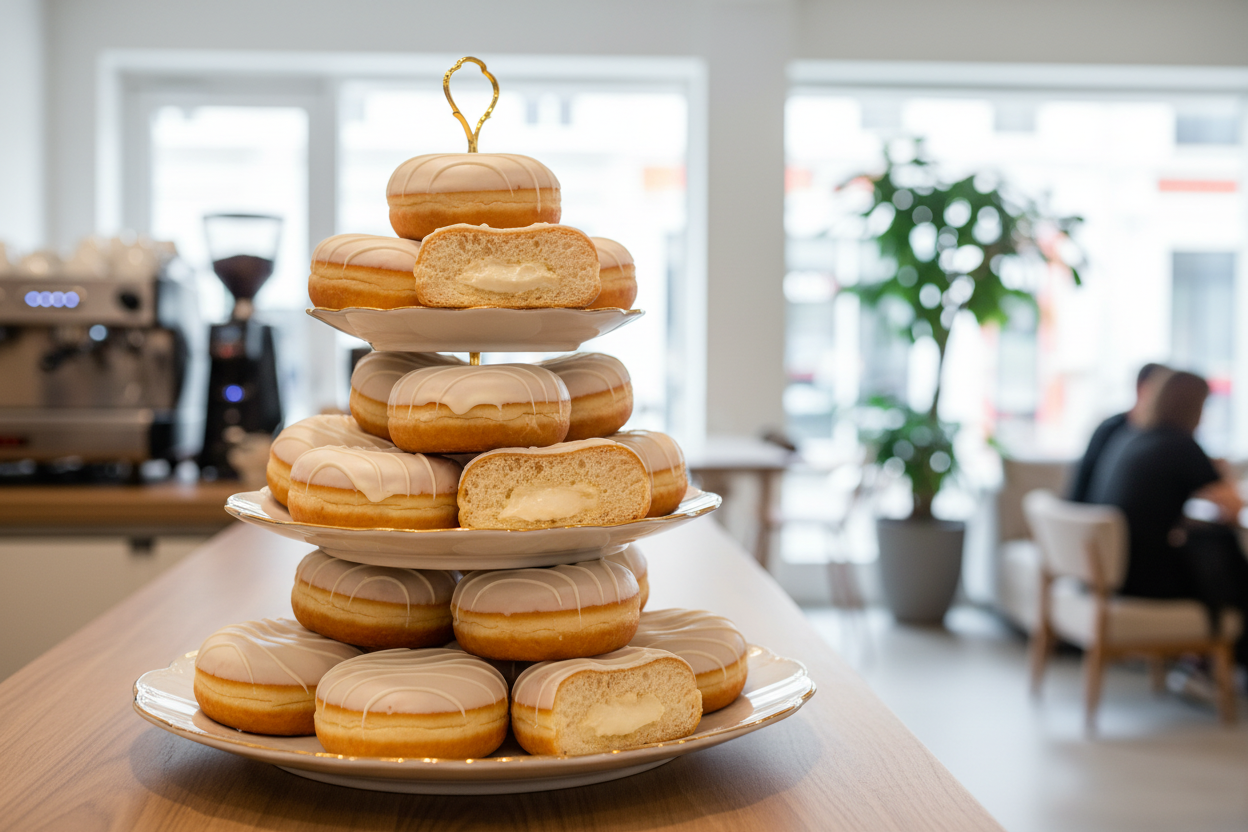 Berlina Snow en presentación elegante de cafetería