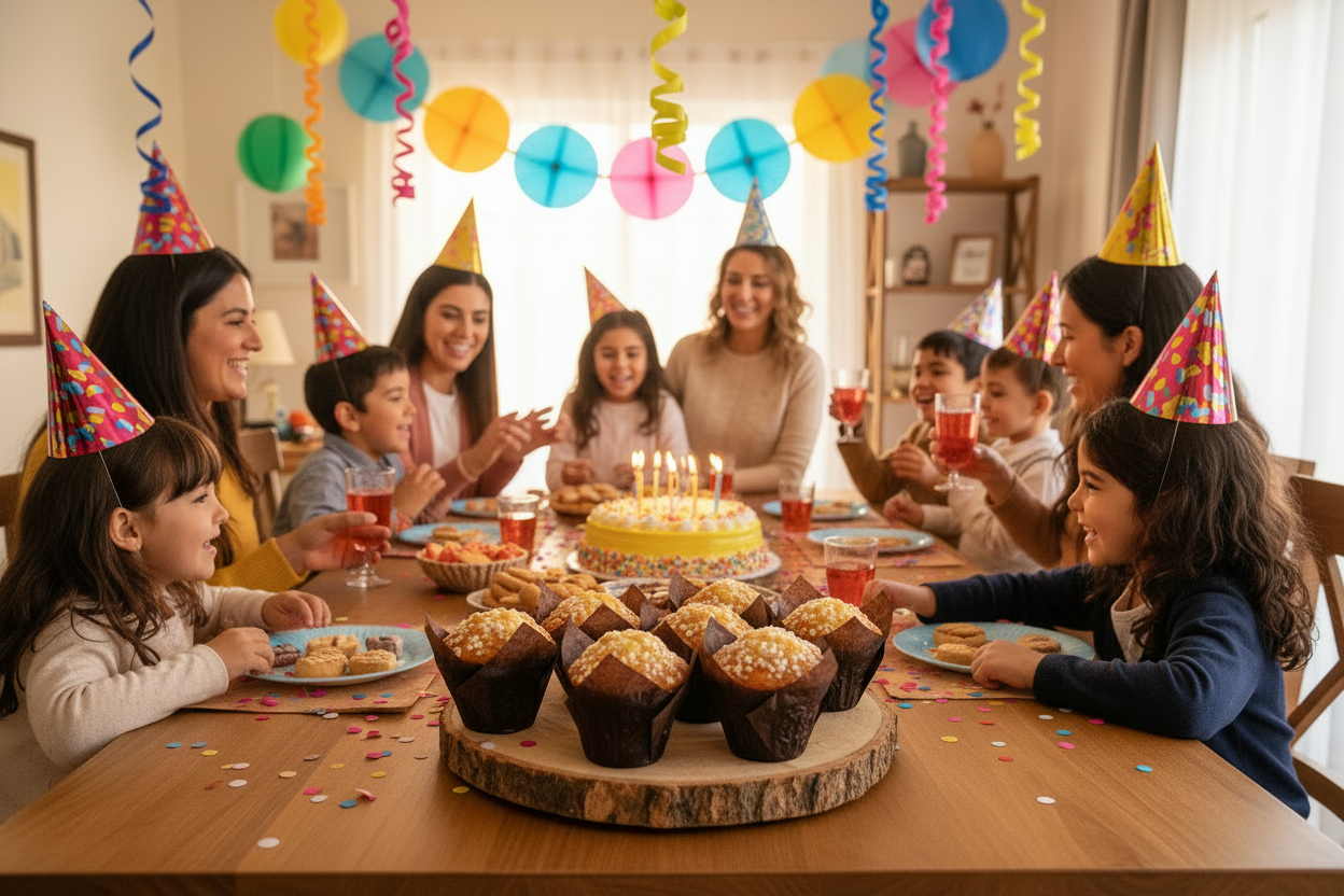 Tulipe Big Apricot en cumpleaños familiar chileno