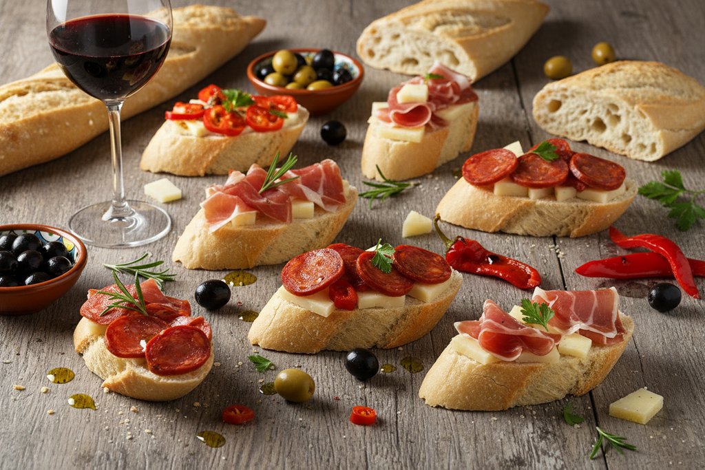 Tapas españolas con Barra Rústica Mediterránea - tradición española